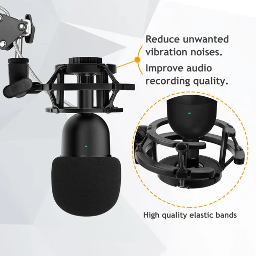 Vista 2 de Razer Seiren Mini Brazo Articulado Soporte de Micrófono con Filtro Pop, Soporte Antivibración, Abrazadera Resistente Mejorada, Soporte de Brazo