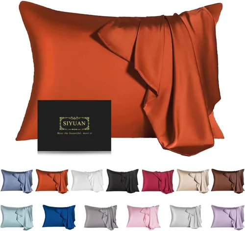 Vista 34 de Funda de almohada de seda de morera para cabello y piel - Funda de almohada de seda refrescante con cremallera oculta, de doble lado, suave