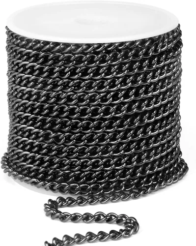 Vista 37 de Rollo de cadenas coloridas de acero inoxidable de 66 pies, acero inoxidable 304 de 0.059 pulgadas de acero inoxidable 304, cadenas trenzadas