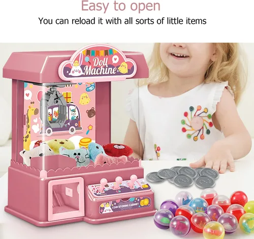 Vista 4 de Drfeify Juguete de la máquina del agarrador de muñecas,Mini muñeca Grabber juguete eléctrico Grabber de cáscara de huevo juguete con música niños ()