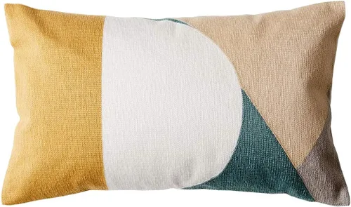 Vista 13 de vctops Funda decorativa para cojín con detalles de penachos geométricos estilo bohemio, funda de almohada cuadrada bordada en algodón para sofá