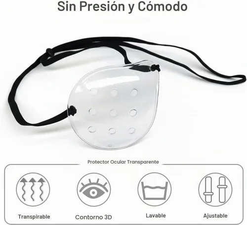 Vista 2 de Protector ocular para cirugía de cataratas, paquete de 2 parches médicos con correa ajustable para la cabeza para dormir después de cataratas