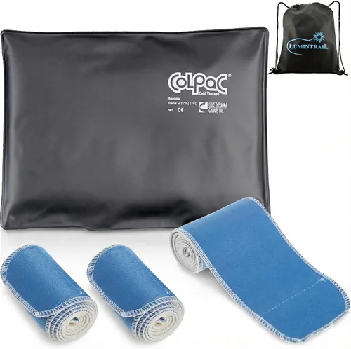 Vista 11 de Chattanooga ColPac, paquete de hielo de gel reutilizable para terapia de frío, 6.5 x 11 pulgadas, paquete de 2 unidades, poliuretano negro, con una