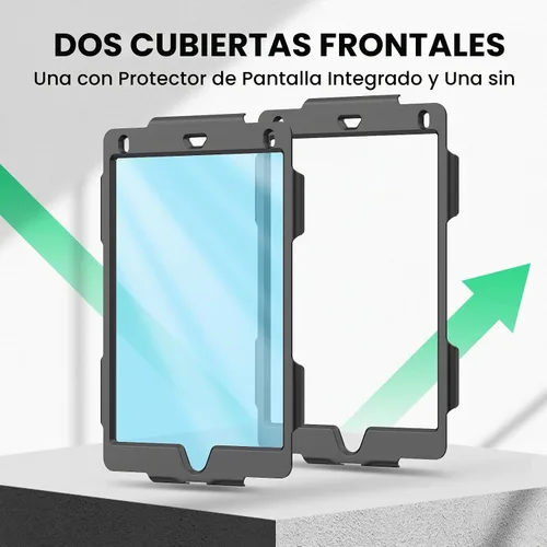Vista 7 de SEYMAC Funda para iPad de 6ª/5ª Generación de 9.7 Pulgadas, Funda Protectora Resistente de Cuerpo Completo a Prueba de Golpes con Protector