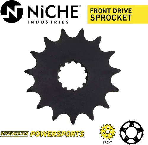 Vista 2 de NICHE Piñón de accionamiento delantero de 520 pasos y 15 dientes para Suzuki SV650 SFV650 Kawasaki Ninja 650 650R Versys Vulcan Z650