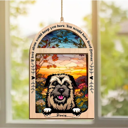 Vista 125 de LOVELYPOD Adorno de Navidad personalizado de sabueso afgano, atrapasoles con nombre, regalos de pérdida de mascotas, regalos para amantes