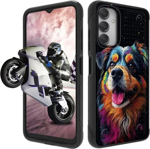 Vista 73 de Funda protectora resistente de doble capa para Samsung A14 5G (parte trasera con textura antideslizante), TPU suave a prueba de golpes, para Samsung