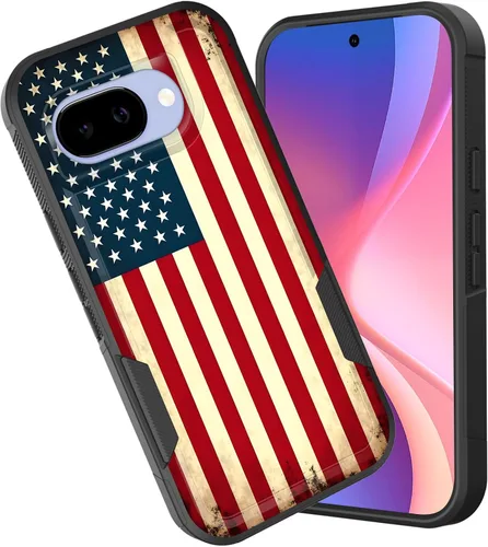 Vista 124 de Funda para Pixel 6A, funda híbrida de doble capa resistente a prueba de golpes de policarbonato duro de silicona suave TPU para Google Pixel 6A