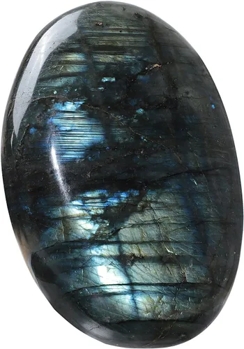 Vista 11 de Rockcloud Piedra de palma irregular natural pulida para el pulgar para ansiedad, equilibrio de chakras Azul