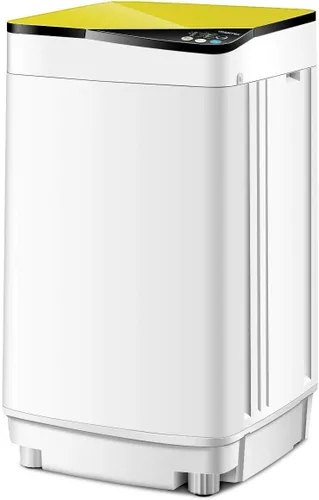 Vista 8 de Mini lavadoras portátiles completamente automáticas, capacidad de carga de 7.7 libras, con luz giratoria y barril integrada para dormitorios