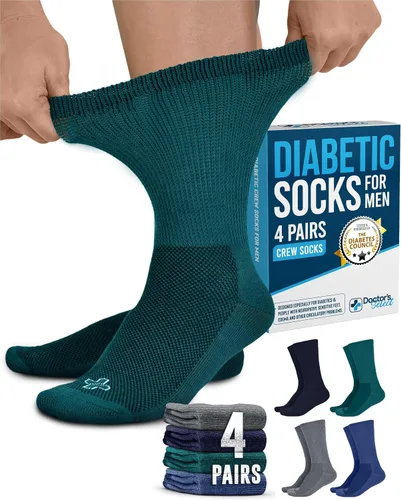 Vista 15 de Doctor's Select® Crew Diabetic Socks for Men - 4 Pairs Negro