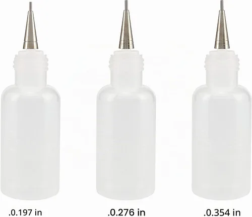 Vista 7 de Creative Mark Flo Line - Botella aplicadora de punta de precisión con puntas de acero inoxidable, para pintura artística, medios fluidos, tinta