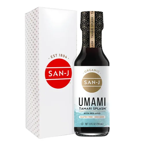 Vista 11 de San-J - Salpicadura de Tamari Dulce Orgánico con Sabor Richly - Especialmente Elaborado - Botella de 10 oz Mellow Savory Finish, Gluten Free