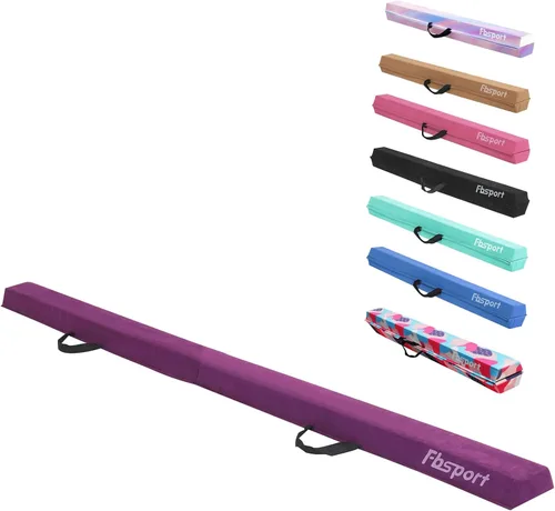 Vista 12 de FBSPORT Viga de Equilibrio de 8 pies/6 pies: Equipo de Gimnasia de Suelo Plegable para Niños y Adultos, Base de Goma Antideslizante, Viga