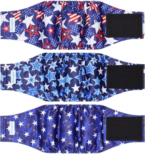 Vista 14 de Paw Legend - Pañales lavables para perro macho (3 unidades), XS, Ejército, Gris, Marina