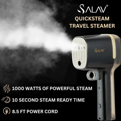 Vista 2 de SALAV® Quicksteam - Vaporizador portátil de viaje para ropa, 10 segundos de tiempo de calentamiento rápido, elimina arrugas en ropa y telas, sin