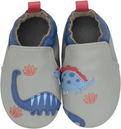 Vista 42 de Robeez Zapatos de cuna con suela suave antideslizantes para bebés varones y unisex, pantuflas mocasines para bebés y niños pequeños, 0-24 meses Lino