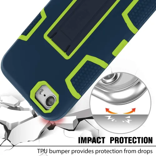 Vista 2 de Funda para iPod Touch 7ª/6ª/5ª generación, funda con función atril para iPod Touch, antiarañazos, antihuellas, resistente, a prueba de golpes