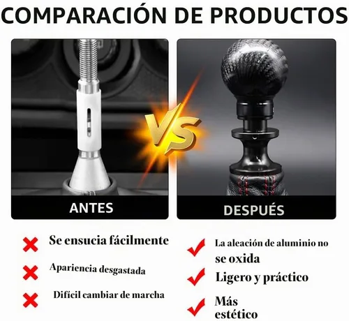 Vista 6 de BARTOO Billet Pomo de palanca de cambios de aluminio con bloqueo inverso, perilla de palanca de cambios de aleación de aluminio, bloqueo inverso