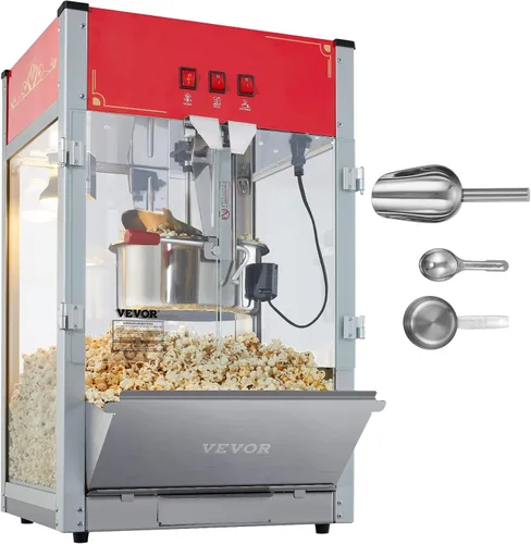 Vista 13 de VEVOR - Máquina comercial para hacer palomitas, hervidor de 8 oz, máquina de palomitas de 850 W para 48 tazas por tanda, máquina de palomitas
