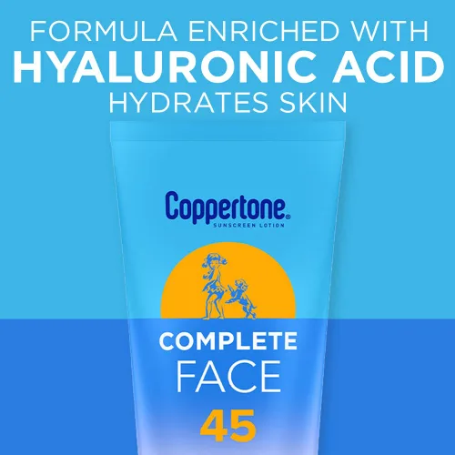 Vista 3 de Coppertone Protector solar facial completo SPF 45, protector solar facial resistente al agua, 2.5 fl. oz.