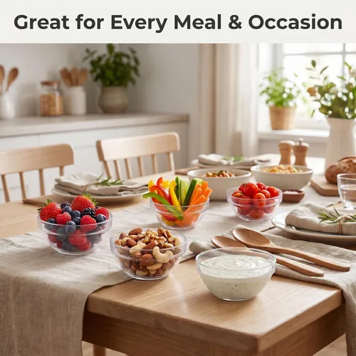 Vista 5 de 30 mini cuencos de plástico pequeños, 3.5 pulgadas y 4 onzas, cuencos de ingredientes para salsa de inmersión, aperitivos, postres, helados, dulces