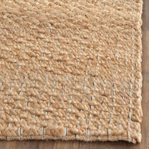Vista 4 de SAFAVIEH Natural Fiber Collection - Alfombra de pasillo de 2 pies 6 pulgadas x 6 pies, azul claro y natural, yute hecho a mano, ideal para zonas