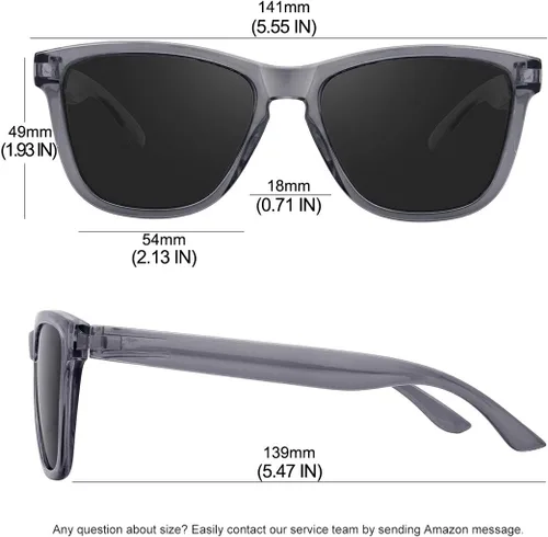 Vista 4 de MEETSUN Gafas de sol polarizadas para mujeres y hombres, estilo clásico retro de diseñador
