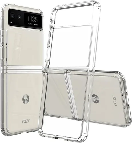 Vista 8 de Funda para Motorola Razr-2023: panel trasero transparente premium + cubierta de parachoques de TPU para Moto Razr 2023 (YKL negro)