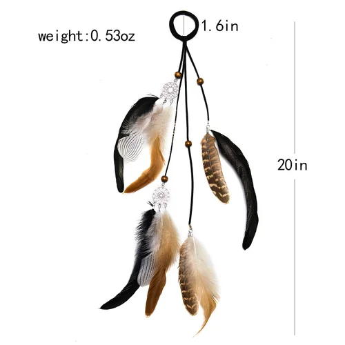 Vista 5 de lureme Diadema de plumas indias accesorios-hecho a mano plumas lazos para el pelo vestido de cabeza vestido tribal pluma tocado (hb000012-13)