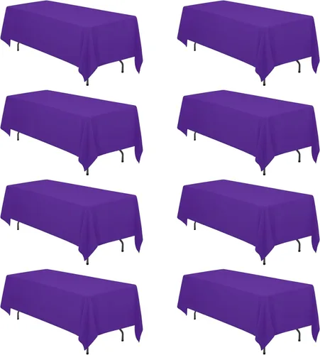 Vista 43 de BRILLMAX - Manteles para mesa rectangular de 6 pies, tela de lino de poliéster, lavable, para boda, recepción, banquete, fiesta de cumpleaños, 60 x