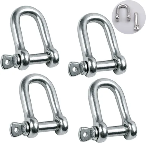 Vista 10 de Grillete en forma de D de acero inoxidable 304 5/32", 1/4", 5/16", 3/8", 9/16", para cadenas, cable de alambre, elevación, camping al aire libre