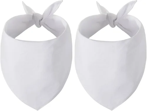 Vista 11 de Bandanas en blanco para perros pequeños, 3 unidades, bufanda triangular blanca sólida de algodón de primera calidad, diseño personalizado