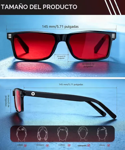 Vista 4 de ANYLUV Blue Light Glasses for Sleep, 99.9% Blue Green Light Blocking with Red Lens, Blue Light Glasses