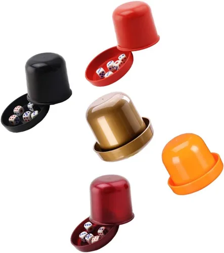 Vista 3 de NUOBESTY Juego de dados para juegos profesionales de dados para mentirosos Farkle Bar Ktv anti trampas caja de dados con 5 dados (color)