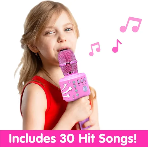 Vista 2 de Move2Play Motown Magic, Micrófono de karaoke Bluetooth Incluye 30 canciones famosas Micrófono de karaoke para niños Regalo de cumpleaños