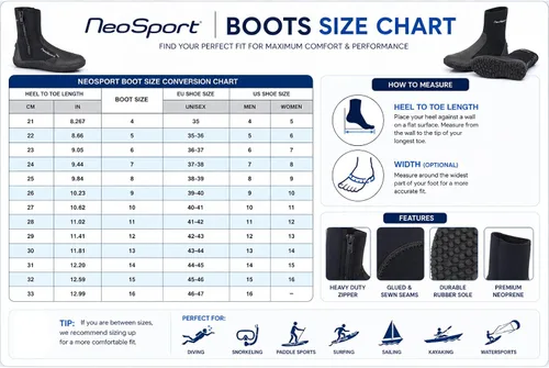 Vista 5 de Neo-Sport Botas de agua de neopreno de caña baja: suela de tracción duradera, costuras pegadas y cosidas, suela resistente a pinchazos para buceo