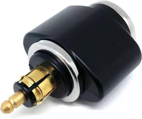 Vista 6 de Cliff Top Cargador USB DIN para motocicleta, adaptador de corriente para motocicleta de 2.1 amperios con enchufe DIN Hella, compatible con BMW