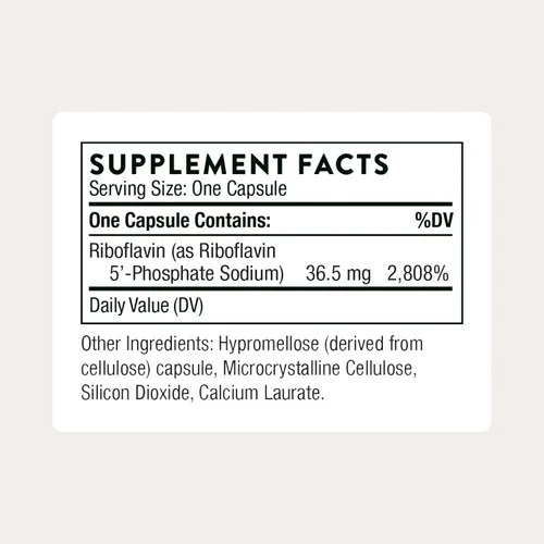 Vista 2 de THORNE - Riboflavina 5'-Fosfato - Forma bioactiva de vitamina B2 para apoyo de metilación* - 60 Cápsulas
