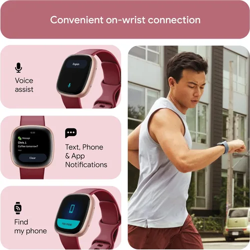 Vista 5 de Fitbit Versa 4 Fitness Smartwatch con preparación diaria, GPS, frecuencia cardíaca 24/7, más de 40 modos de ejercicio, seguimiento del sueño y más