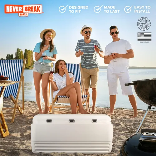 Vista 6 de NeverBreak Parts - Paquete de 3 bisagras de repuesto para enfriador de iglú, piezas de repuesto de enfriador de iglú de alta resistencia, piezas
