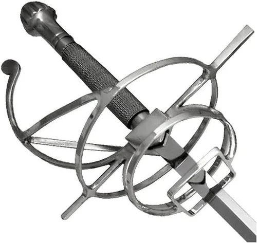 Vista 3 de Nueva espada de esgrima de rapier renacentista de Ace Martial Arts Supply con guardamonte curvo
