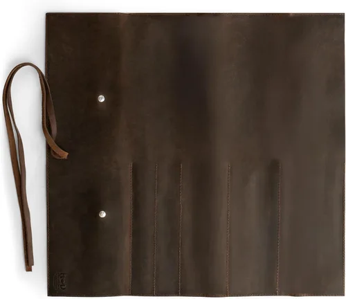 Vista 4 de Estuche de cuero rústico para cuchillos, bolsa duradera para cuchillos de chef para chefs profesionales, bolsa de rollo de cuchillos, funda
