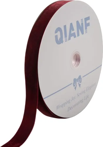 Vista 18 de QIANF Cinta de terciopelo, carrete de 1 1/2 pulgadas por 25 yardas (rojo)
