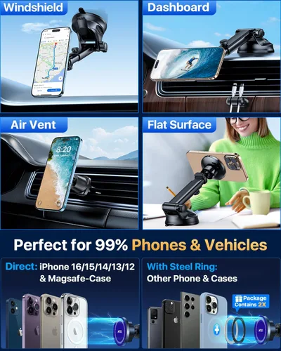 Vista 4 de HTU Soporte para teléfono de coche Super Suction Blue