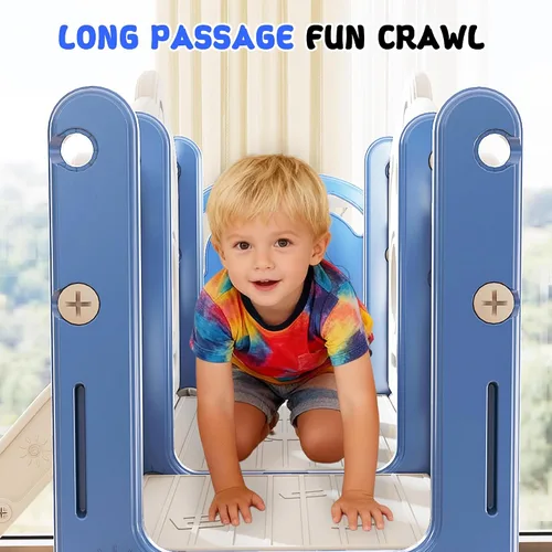Vista 6 de GITAWUSA Juego de tobogán para niños pequeños 8 en 1, juego de juego para interiores y exteriores para niños de 1, 2 y 3 años, tobogán para escalar