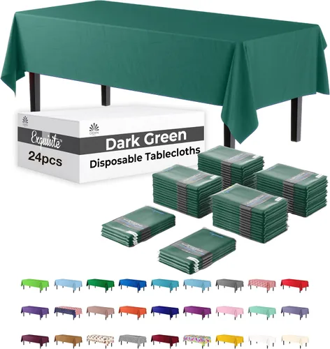 Vista 15 de Party Solids Mantel rectangular de plástico color azul aguamarina, 54 x 108 pulgadas, paquete de 24
