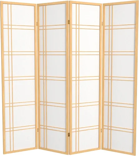 Vista 33 de Oriental Furniture - Pantalla Shoji de doble cruz de 6 pies de alto, color negro, 3 paneles