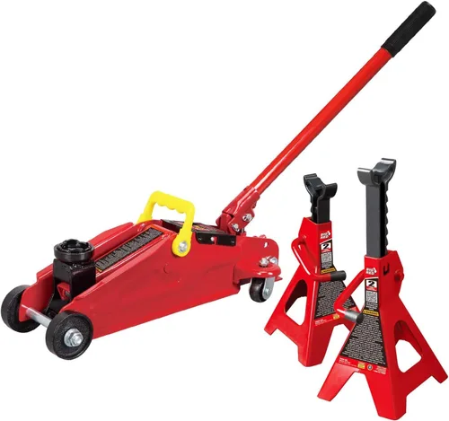 Vista 5 de BIG RED Torin Gato Hidráulico de Piso Trolley Combo con 2 Soportes de Gato, Capacidad de 2 Toneladas (T82001)