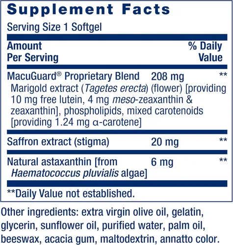 Vista 3 de Life Extension Macuguard - Suplemento para la salud ocular con luteína, meso-zeaxantina, azafrán y astaxantina, 60 unidades y Super K Vitamina K1 K2